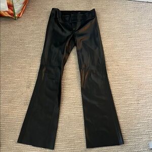 Alice + Olivia Shiny Black Flare Pants